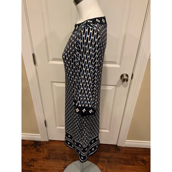 Michael Kors Black, Blue & White Patterned Sheath Dress , Size S - Picture 5 of 9